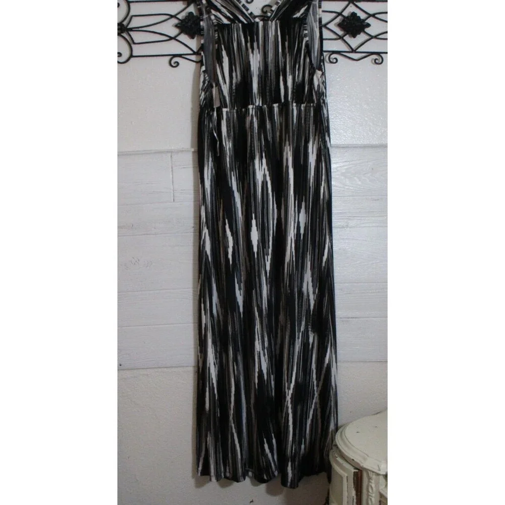 Live And Let Live Maxi Knit Dress Women's Size XL Sleeveless Multicolored V Neck - Picture 2 of 5